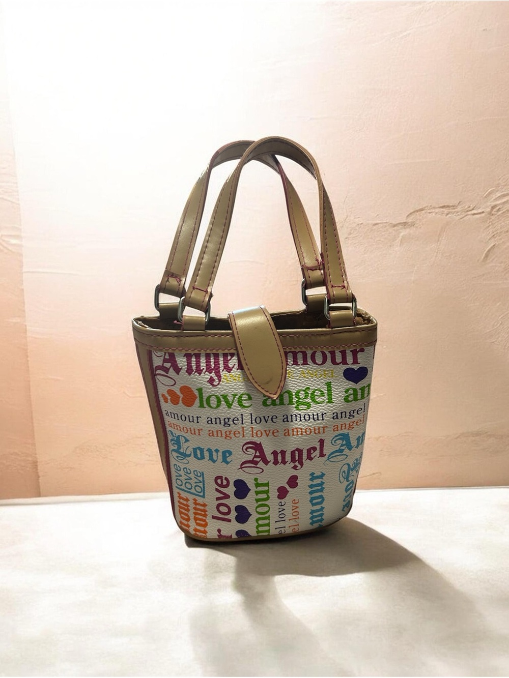 Multicolor 'Love Angel' Printed Mini Bag